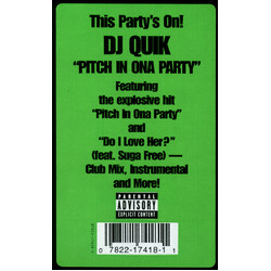 DJ Quik Pitch In Ona Party USED VINYL 12INCH 33 S RPM SINGLE STEREO