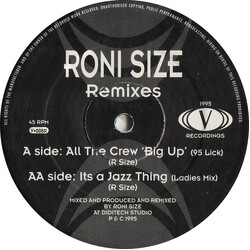 Roni Size All The Crew 'Big Up' / Its A Jazz Thing (Remixes) USED VINYL 12INCH 45 RPM