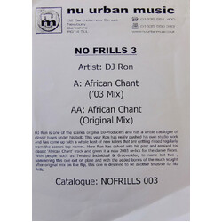 DJ Ron African Chant USED VINYL 12INCH WHITE LABEL