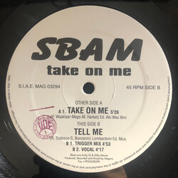S-Bam Take On Me USED VINYL 12INCH 45 RPM