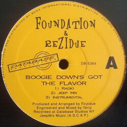 Foundation (2) / Rezidue Boogie Down's Got The Flavor USED VINYL 12INCH 33 S RPM