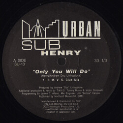 Henry Only You Will Do USED VINYL 12INCH 33 S RPM