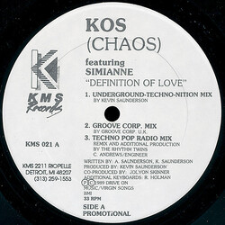 Kaos / Simianne Definition Of Love USED VINYL 12INCH 33 S RPM PROMO