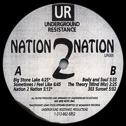 Underground Resistance Nation 2 Nation USED VINYL 12INCH 33 S RPM