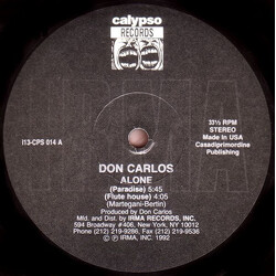 Don Carlos Alone USED VINYL 12INCH 33 S RPM