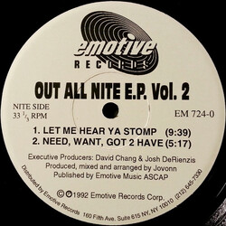 Jovonn Out All Nite E.P. Vol. 2 USED VINYL 12INCH 33 S RPM EP