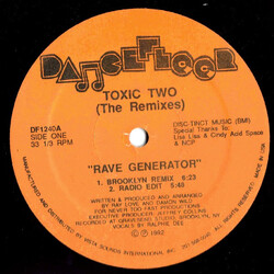 Toxic Two Rave Generator (The Remixes) USED VINYL 12INCH 33 S RPM