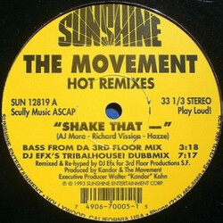 The Movement (3) Shake That  (Hot Remixes) USED VINYL 12INCH 33 S RPM