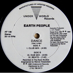 Earth People Dance USED VINYL 12INCH 33 S RPM STEREO