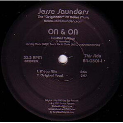 Jesse Saunders On & On USED VINYL 12INCH 33 S RPM LIMITED EDITION