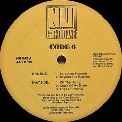 Code 6 Forgotten Moments USED VINYL 12INCH 33 S RPM