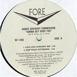 Dance Advisory Commission Gonna Get Over You USED VINYL 12INCH 33 S RPM