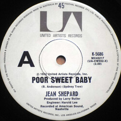 Jean Shepard Poor Sweet Baby USED VINYL 7INCH 45 RPM SINGLE