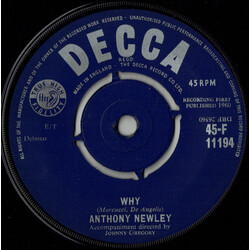 Anthony Newley Why USED VINYL 7INCH 45 RPM