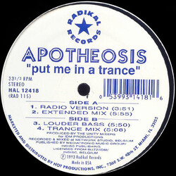 Apotheosis Put Me In A Trance USED VINYL 12INCH 33 S RPM STEREO
