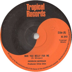 Derrick Morgan / The Soul Syndicate Ban You Belly For Me / Belly Version USED VINYL 7INCH 45 RPM