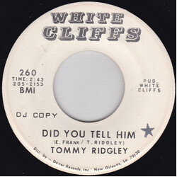 Tommy Ridgley Did You Tell Him / Hey Little Chick USED VINYL 7INCH 45 RPM SINGLE PROMO