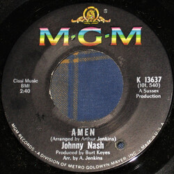 Johnny Nash Amen / Perfumed Flower USED VINYL 7INCH