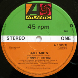 Jenny Burton Bad Habits USED VINYL 12INCH 45 RPM SINGLE STEREO