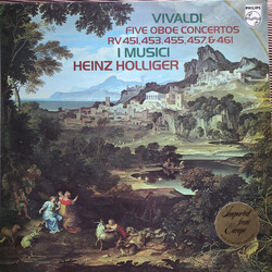 Antonio Vivaldi / I Musici / Heinz Holliger Five Oboe Concertos (RV 451, 453, 455, 457, & 461) Vinyl LP USED