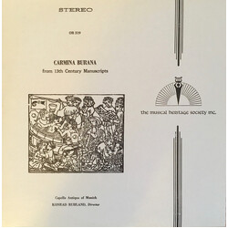 Capella Antiqua München / Konrad Ruhland Carmina Burana From 13th Century Manuscripts Vinyl LP USED