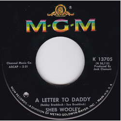 Sheb Wooley A Letter To Daddy / Draggin' The River USED VINYL 7INCH 45 RPM SINGLE
