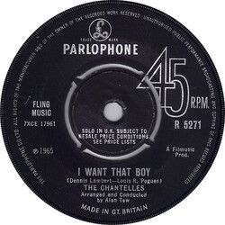 The Chantelles (2) I Want That Boy USED VINYL 7INCH 45 RPM SINGLE