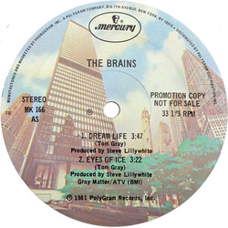 The Brains Four Song Promotional EP USED VINYL 12INCH 33 S RPM EP PROMO