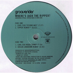 Grooverider Where's Jack The Ripper (Remixes) USED VINYL 12INCH 33 S RPM PROMO