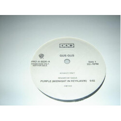 GusGus Purple USED VINYL 12INCH 33 S RPM PROMO