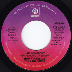 Jimmy James & The Vagabonds I Am Somebody USED VINYL 7INCH 45 RPM PROMO STYRENE STEREO MONO