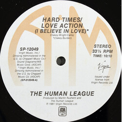 The Human League Hard Times / Love Action (I Believe In Love) USED VINYL 12INCH 33 S RPM STEREO