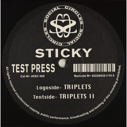 Sticky Triplets / Triplets II USED VINYL 12INCH 45 RPM TEST PRESSING