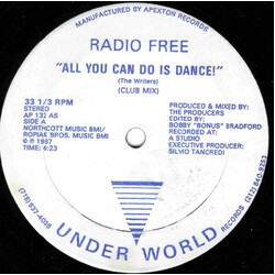 Radio Free All You Can Do Is Dance! USED VINYL 12INCH 33 S RPM