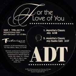 ADT (4) For The Love Of You USED VINYL 12INCH 33 S RPM PROMO