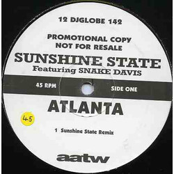 Sunshine State / Snake Davis Atlanta USED VINYL 12INCH PROMO