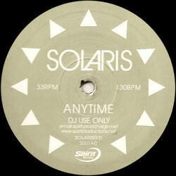 Solaris Anytime USED VINYL 12INCH SINGLE SIDED PROMO 33 S RPM