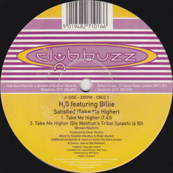 H2O / Billie Satisfied (Take Me Higher) USED VINYL 12INCH 33 S RPM