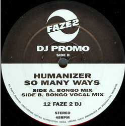 Humanizer So Many Ways USED VINYL 12INCH 45 RPM PROMO
