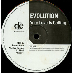 Evolution Your Love Is Calling USED VINYL 12INCH 33 S RPM PROMO