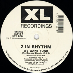 2 In Rhythm We Want Funk (Remix) USED VINYL 12INCH 33 S RPM