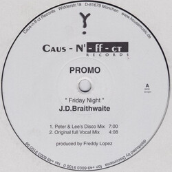 J.D. Braithwaite Friday Night USED VINYL 12INCH 33 S RPM PROMO