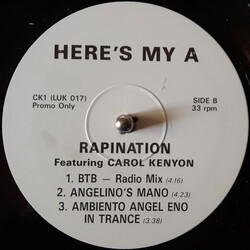 The Rapino Brothers Here's My A USED VINYL 12INCH PROMO