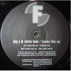 Jay-J & Chris Lum Freaks Like Us USED VINYL 12INCH 33 S RPM