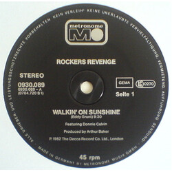 Rockers Revenge Walkin' On Sunshine USED VINYL 12INCH 45 RPM MAXI-SINGLE