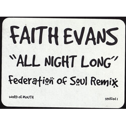 Faith Evans All Night Long (Federation Of Soul Remix) USED VINYL 12INCH WHITE LABEL 33 S RPM