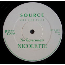 Nicolette No Government USED VINYL 12INCH 45 RPM PROMO