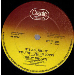 Leroy Brown (8) It's All Right (You're Just In Love) USED VINYL 12INCH SINGLE