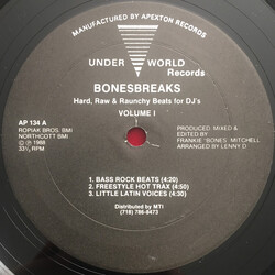 Bonesbreaks Hard, Raw & Raunchy Beats For DJ's (Volume 1) USED VINYL 12INCH 33 S RPM