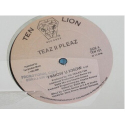 Teaz II Pleaz I Know U Know USED VINYL 12INCH 33 S RPM SINGLE PROMO